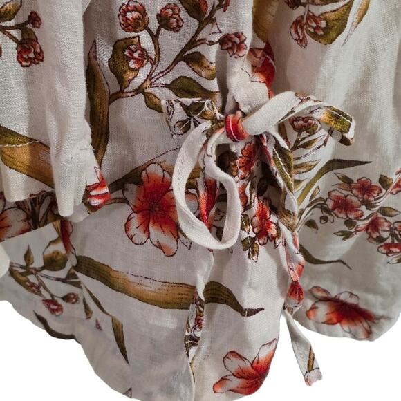 Tahari Linen Beige and Red Boho Floral Tunic Plus Size 2X 3X New! - Picture 4 of 12